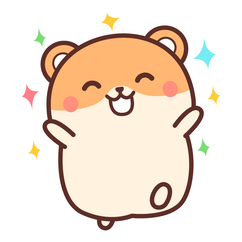 ばんざいするハムちゃん